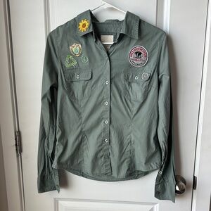 Heritage 1981 Olive Green Button-Up with Patches